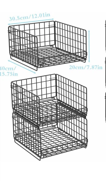 Wire Storage Baskets (Set of 3)