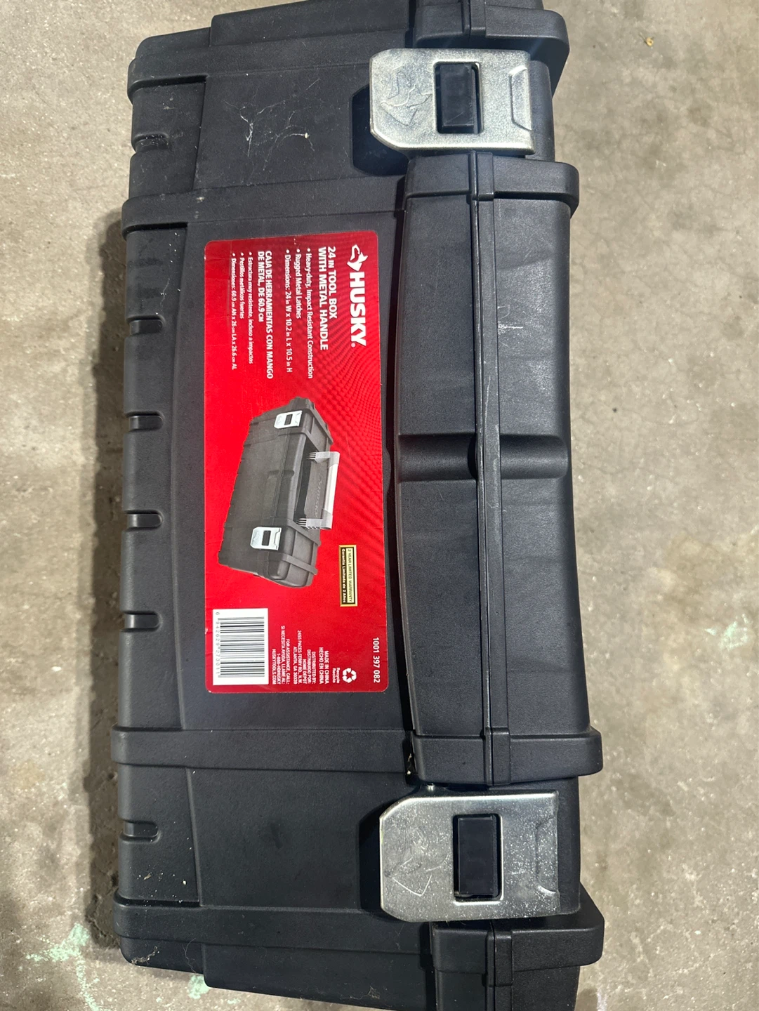 Husky 24-in Tool Box with Metal Handle