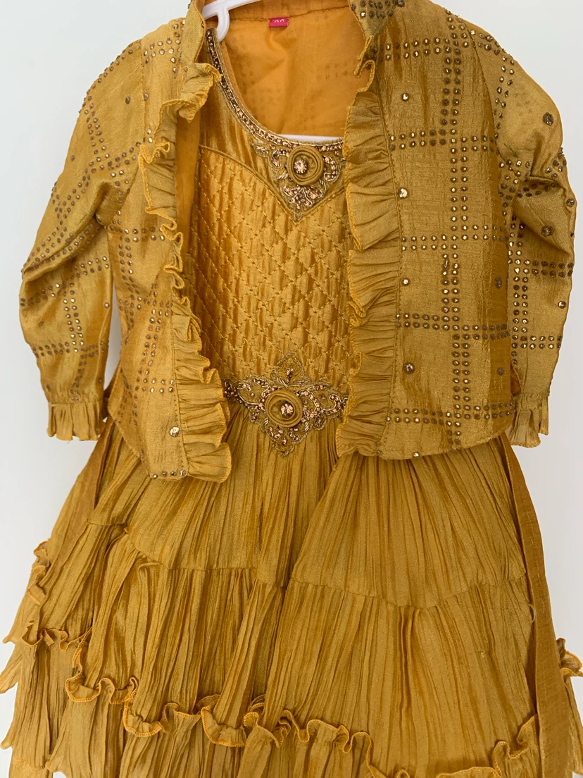 Gold Ruffled Dress with Jacket - photo 2
