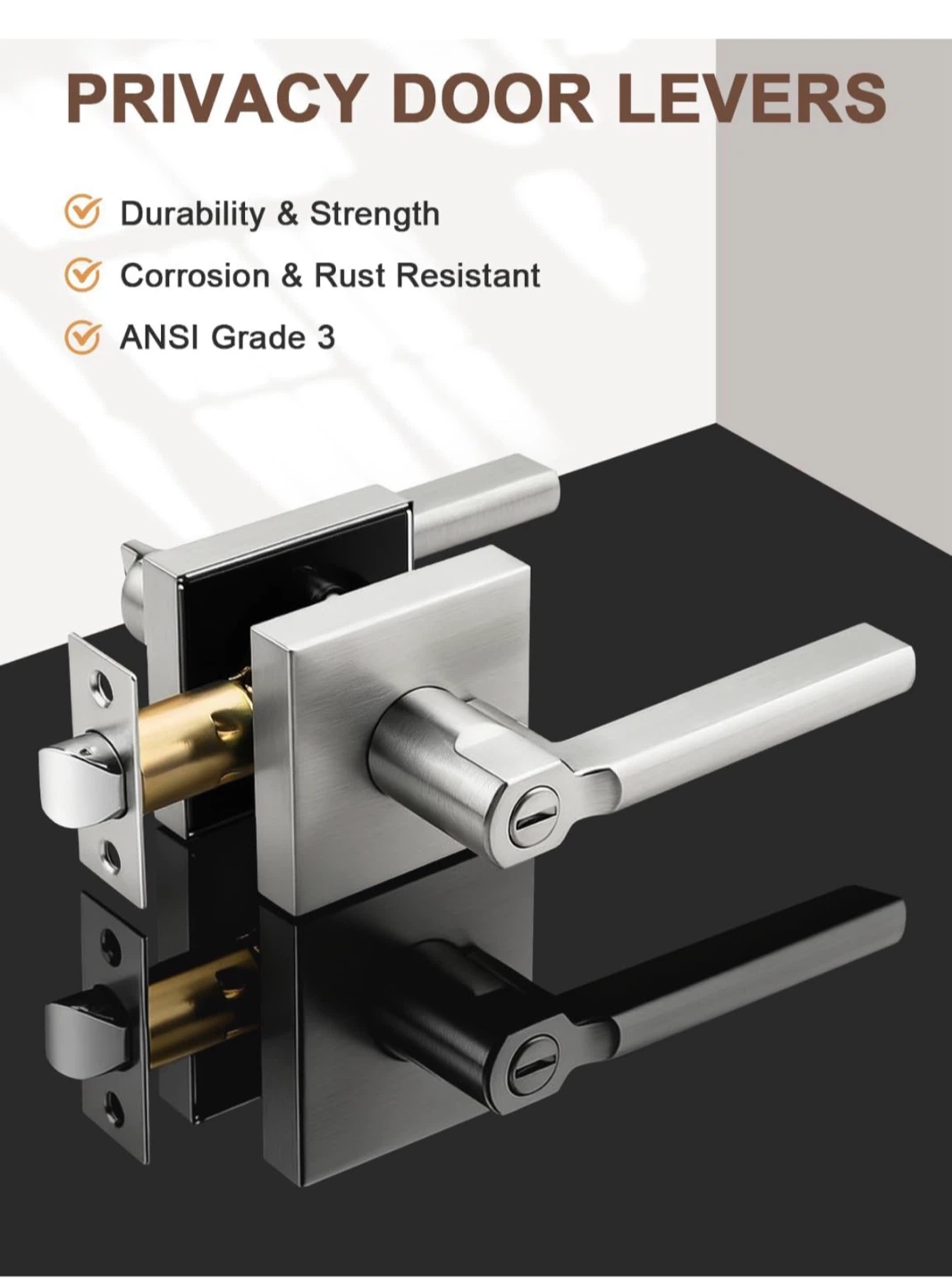 Tinewa Brushed Nickel Door Handles - 6 Pack 6PF - photo 3