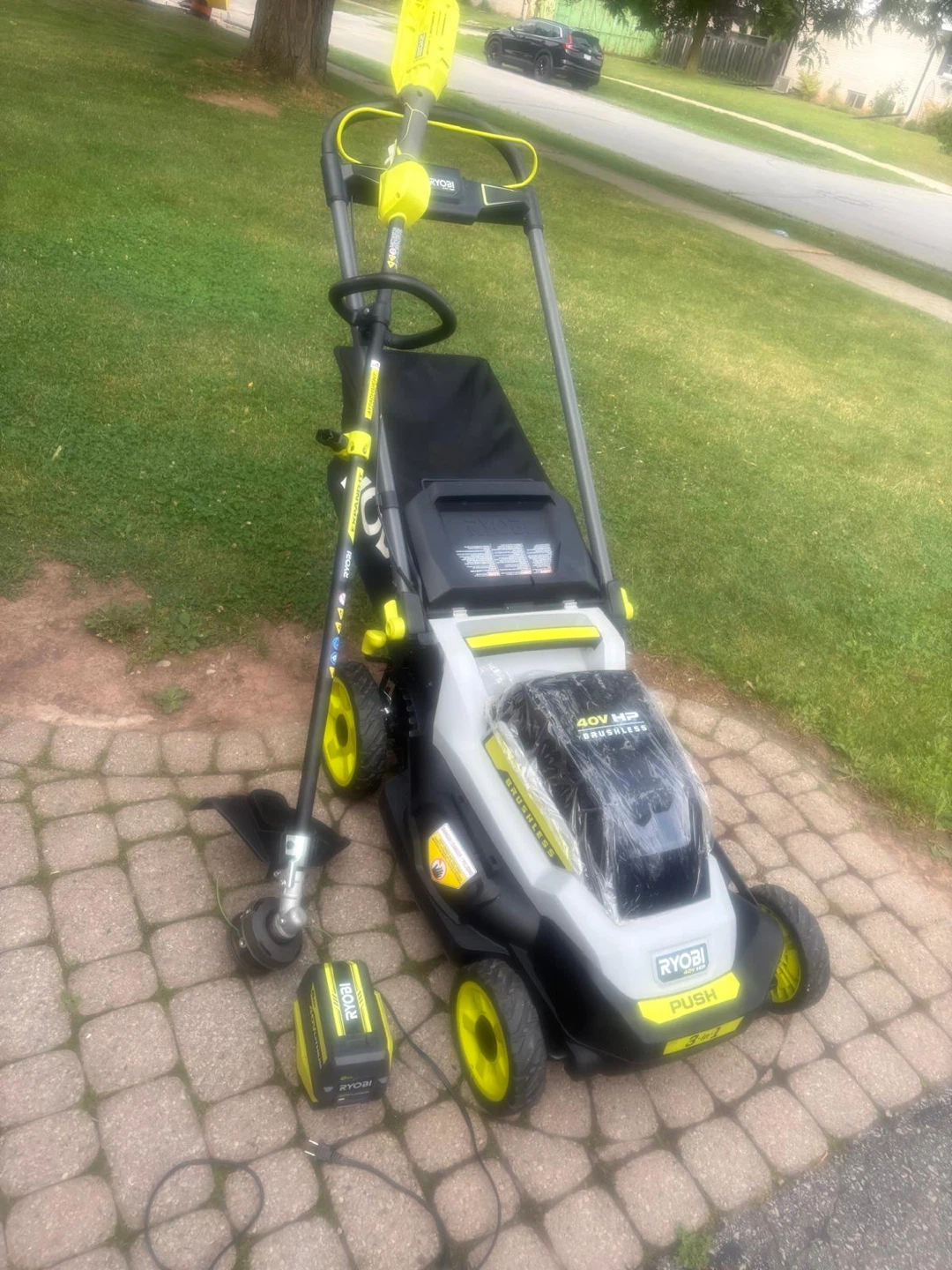 Ryobi 40V HP Brushless Push Lawn Mower & String Trimmer Combo - photo 4