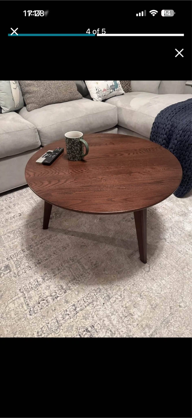 Solid Wood Round Coffee Table - photo 4