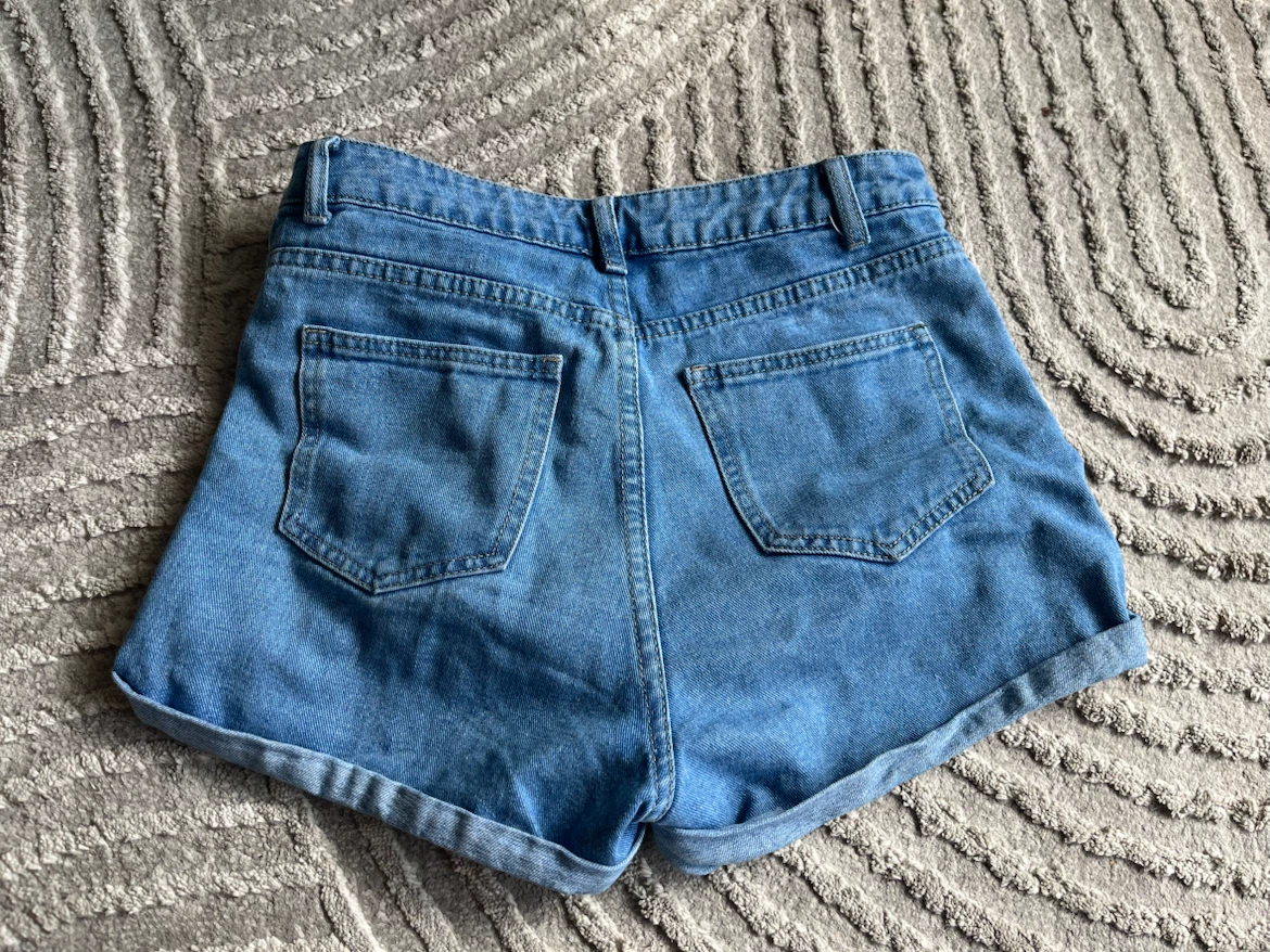 Denim High-Waisted Shorts sz 2 - photo 2