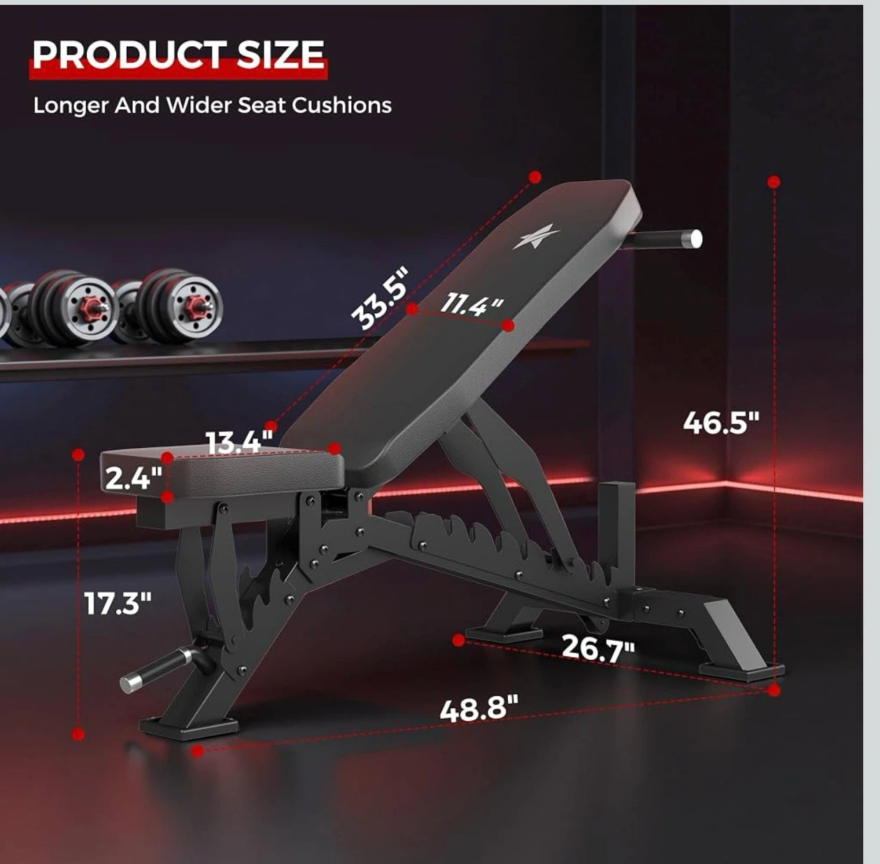 Adjustable Weight Bench for Home Gym - photo 3