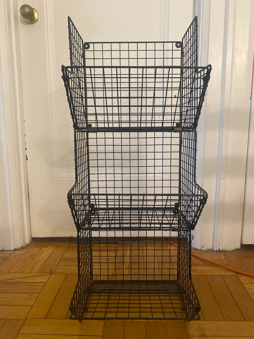 Black 3-Tier Wire Basket Storage Unit