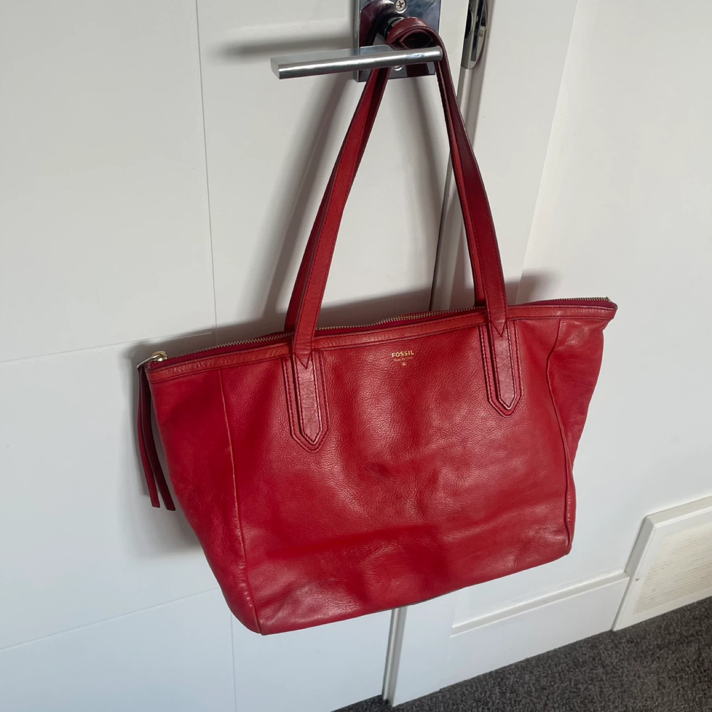 Fossil Red Leather Bag