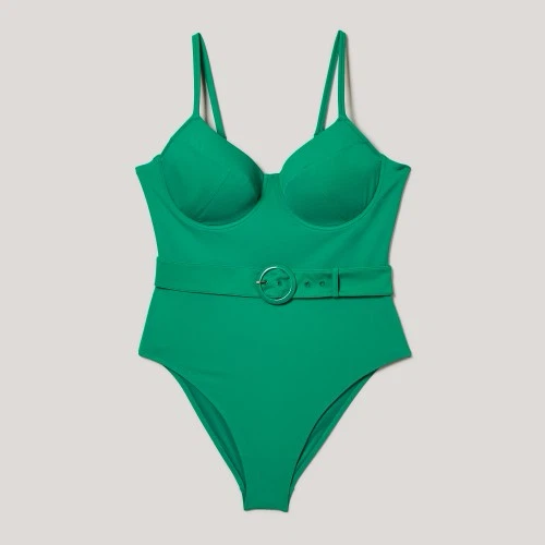 Joe Fresh Green Belted One-Piece Swimsuit