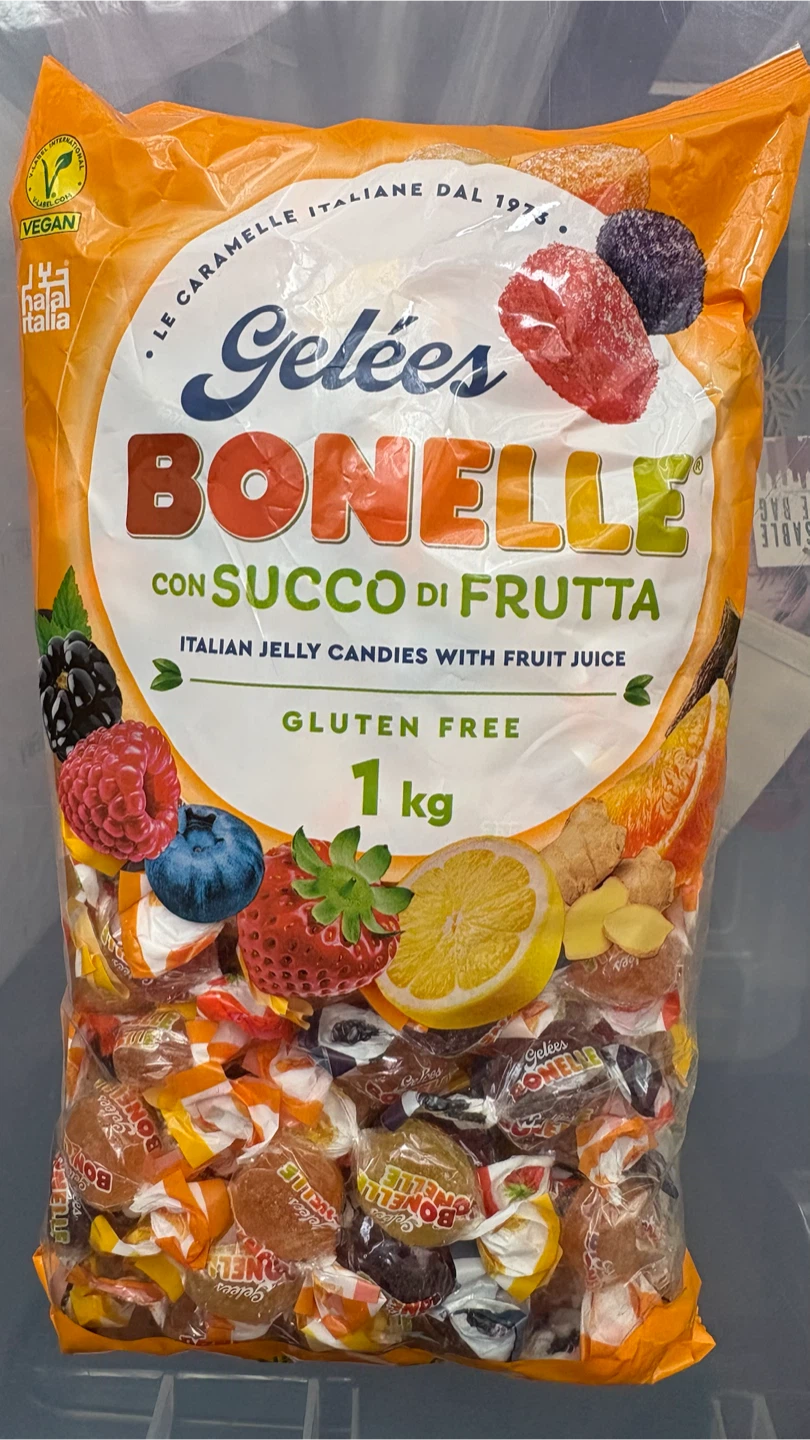 Bonelle Italian Jelly Candies with Fruit Juice - 1kg Bag