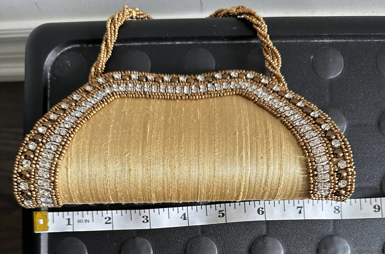 Brand new Gold Beaded Evening Clutch - photo 3