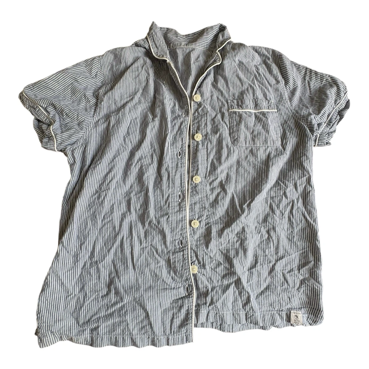 Blue Striped Pajama Top