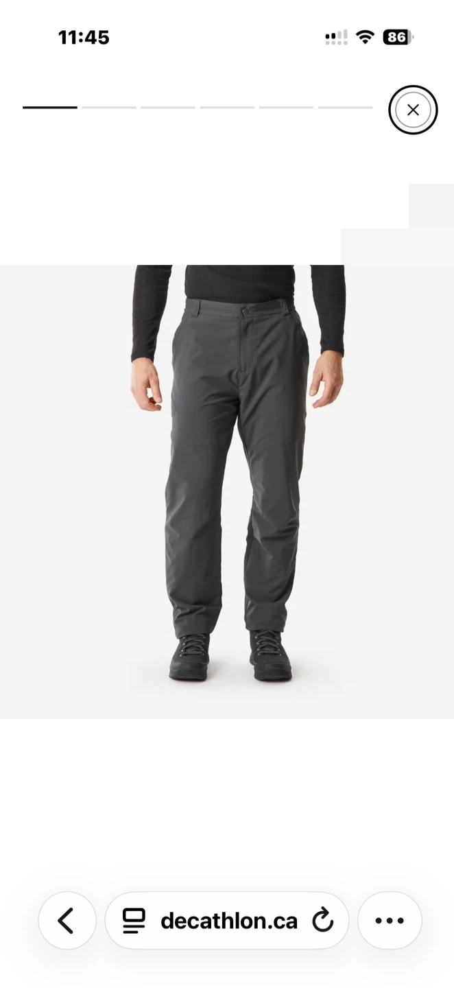 Decathlon Men's Grey Hiking Pants