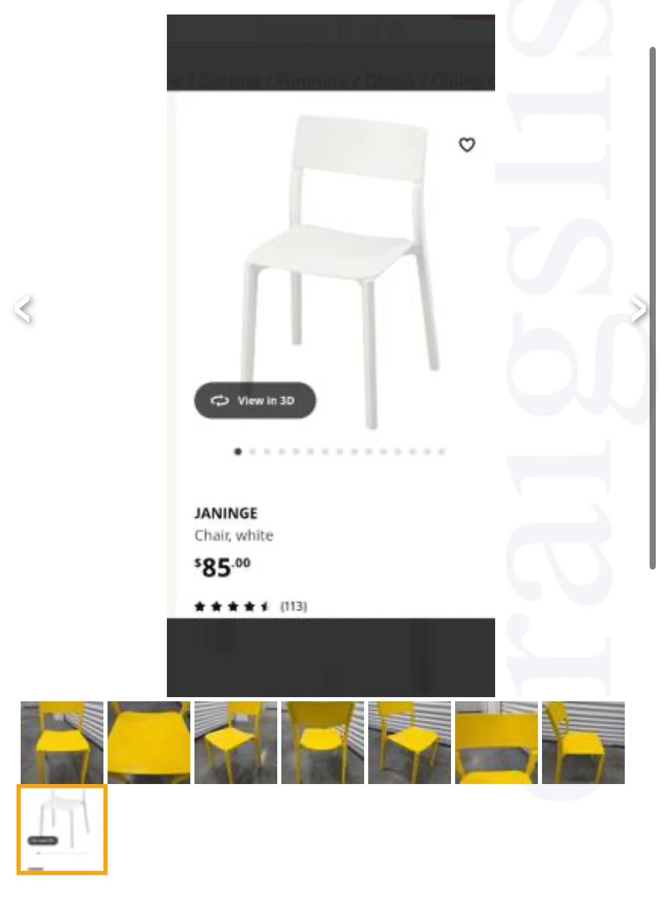 IKEA JANINGE Chair, White - photo 2