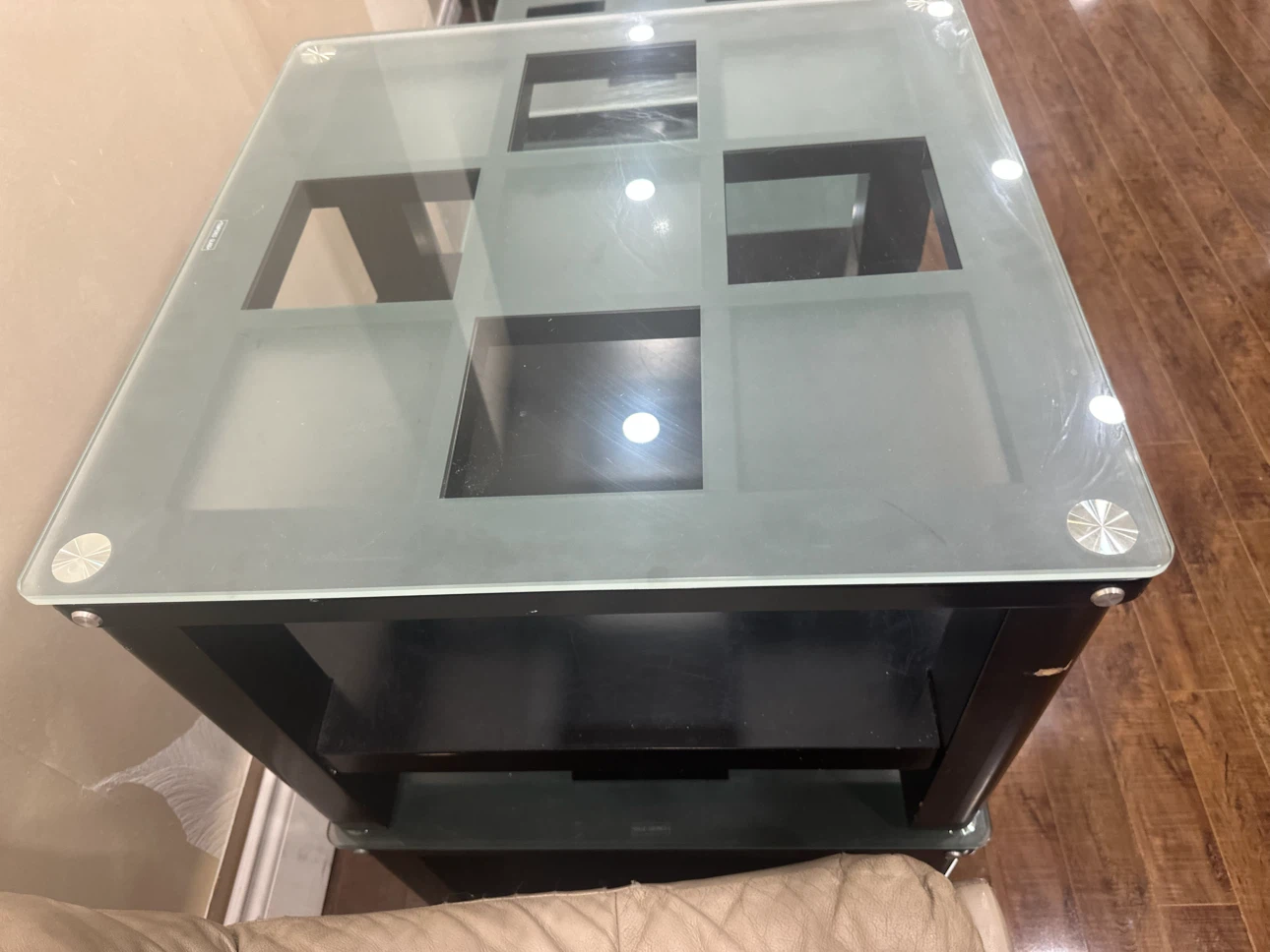 Set of 3 Glass Top Side Tables - photo 3