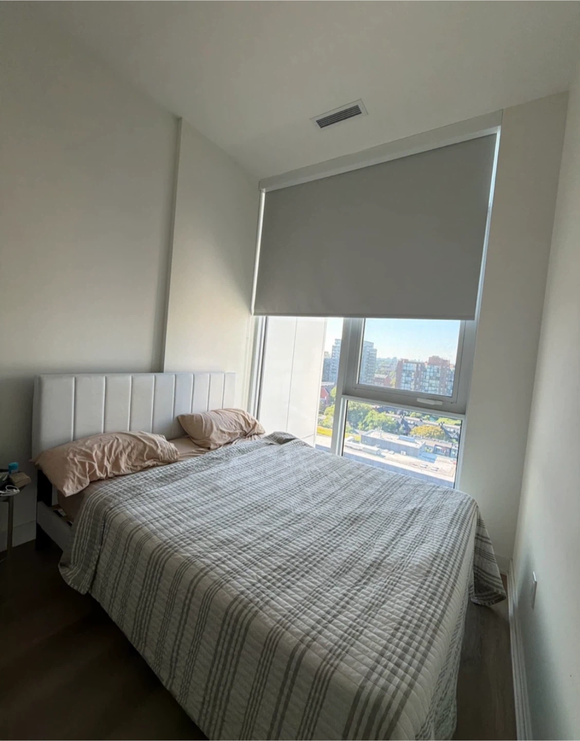 White Upholstered Headboard Bed Frame