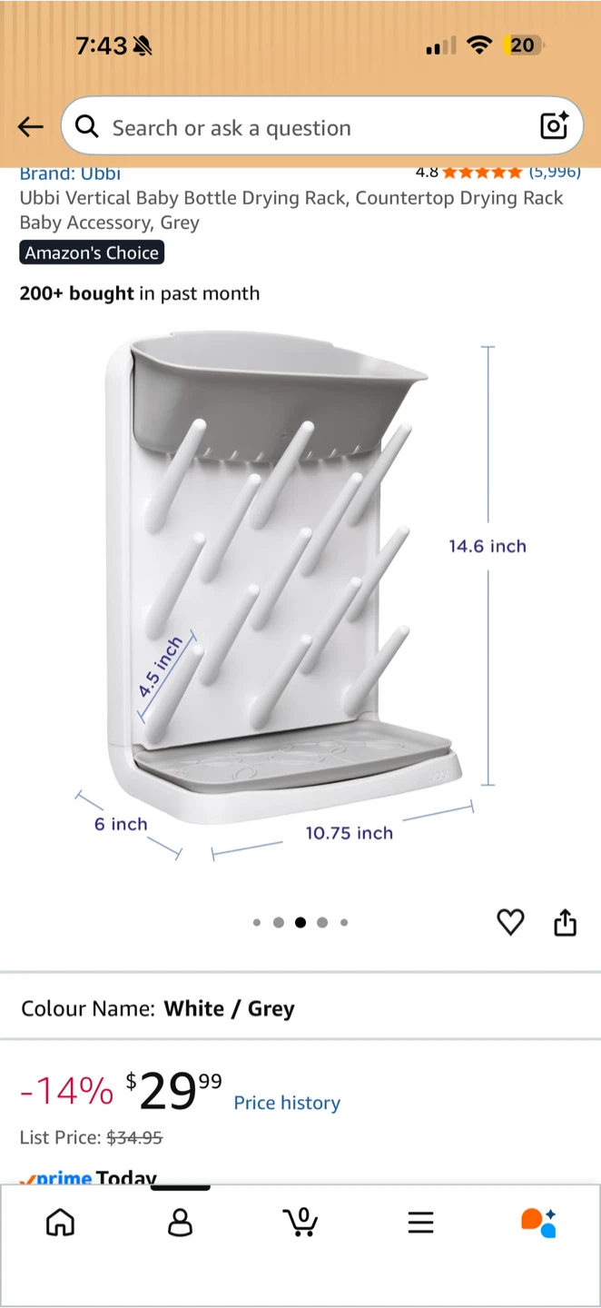 NEW Ubbi Vertical Baby Bottle Drying Rack – Sealed in Box - photo 4