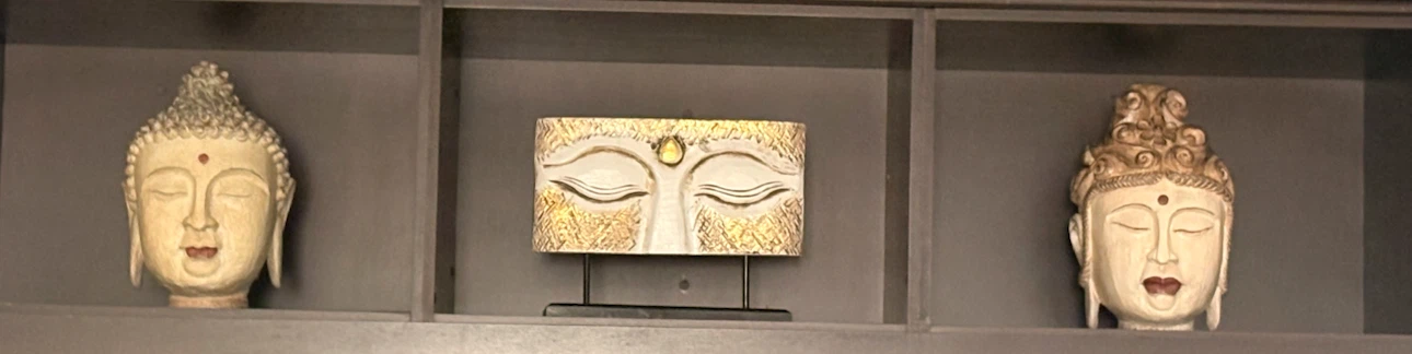 Decorative Buddha Head Statues and Face Plaque