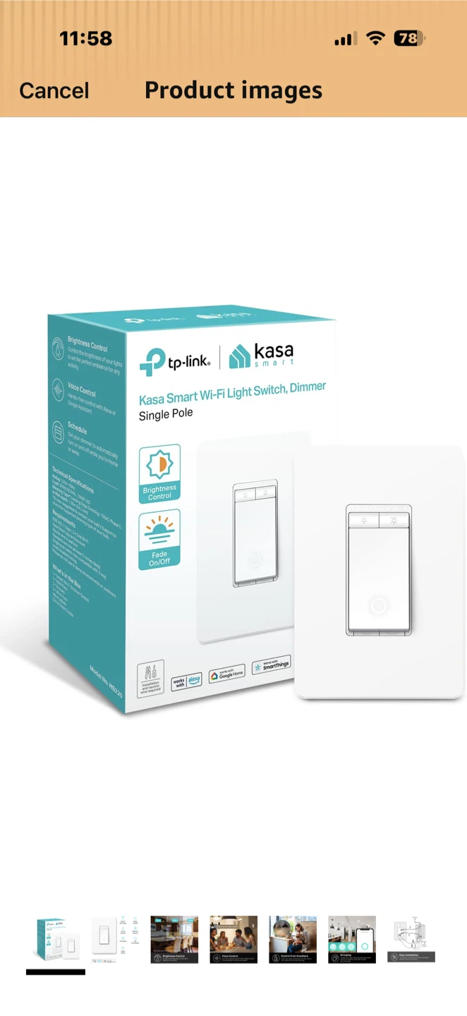 TP-Link Kasa Smart Wi-Fi Light Switch Dimmer Single Pole - photo 3