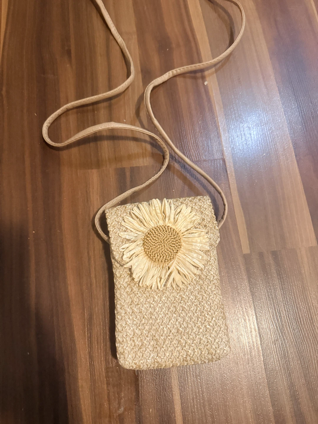 Crossbody Bag with Sunflower Accent