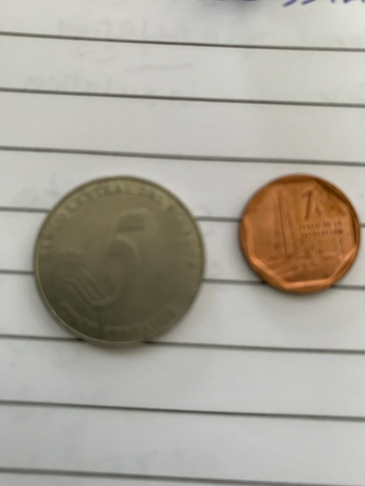 Two coins: 5 Peso and 1 Peso