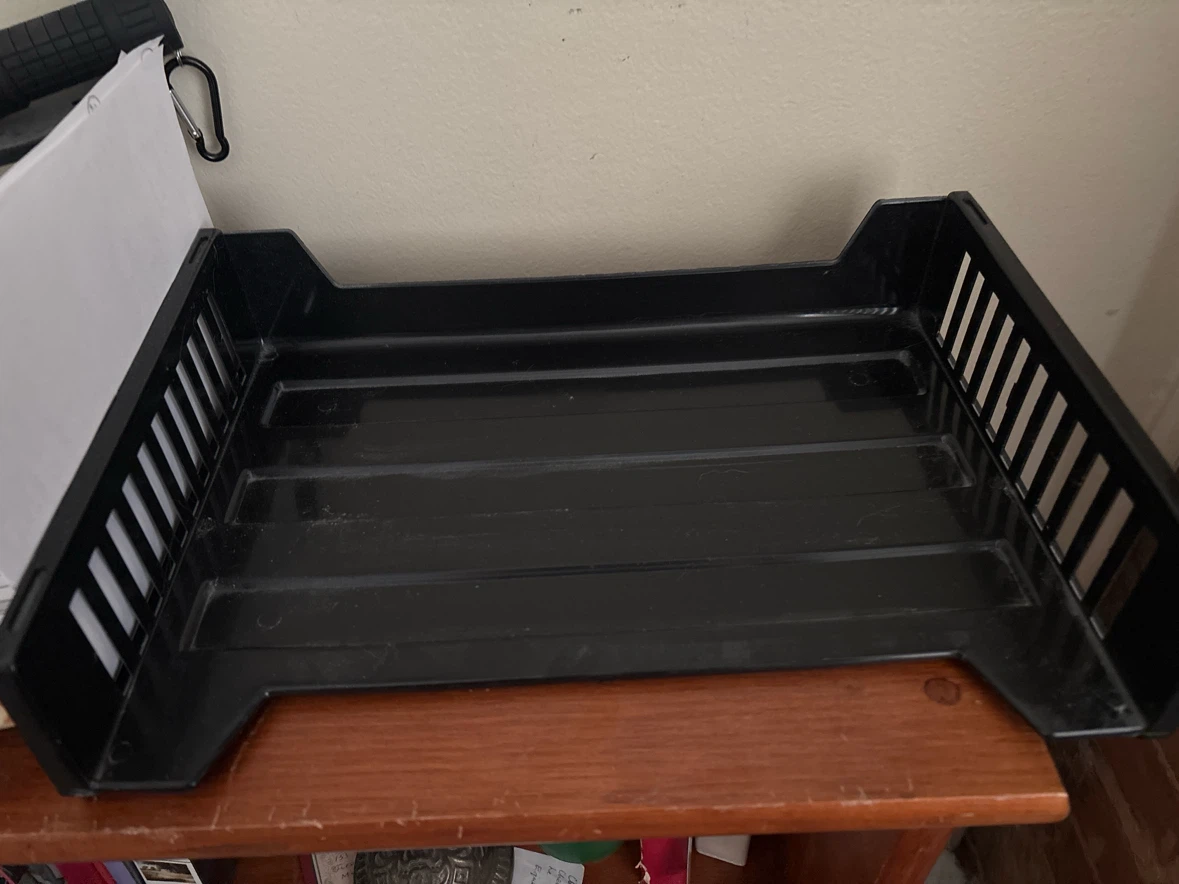 Black Plastic Letter Tray