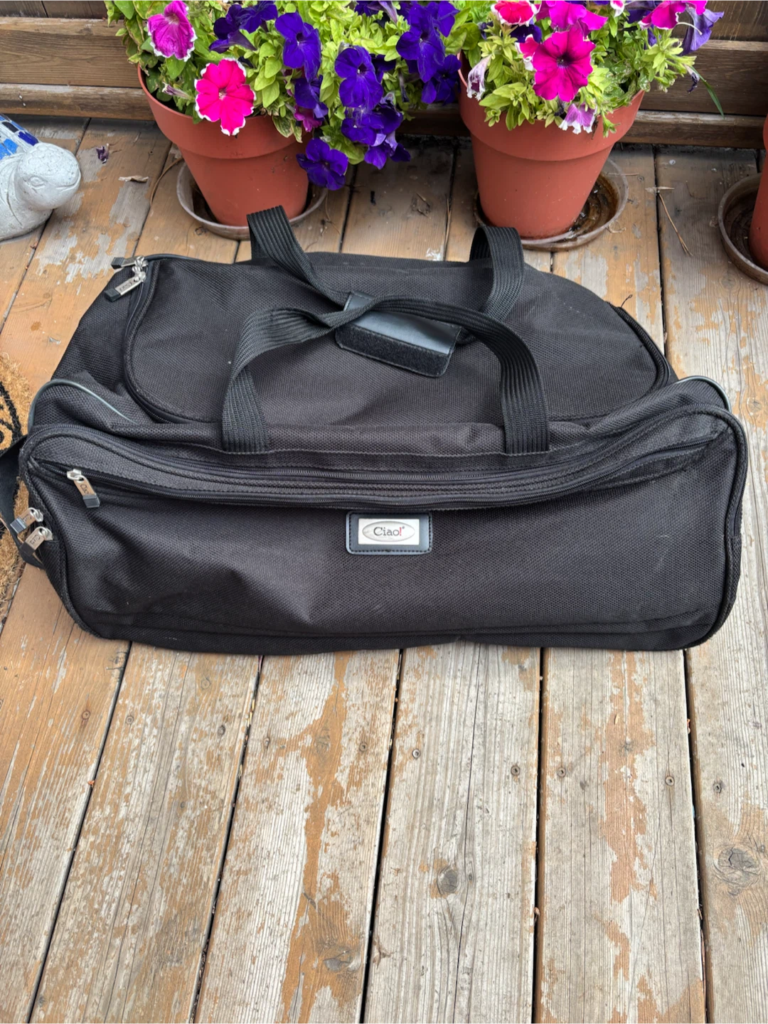 Chaps Black Rolling Duffle Bag - photo 2