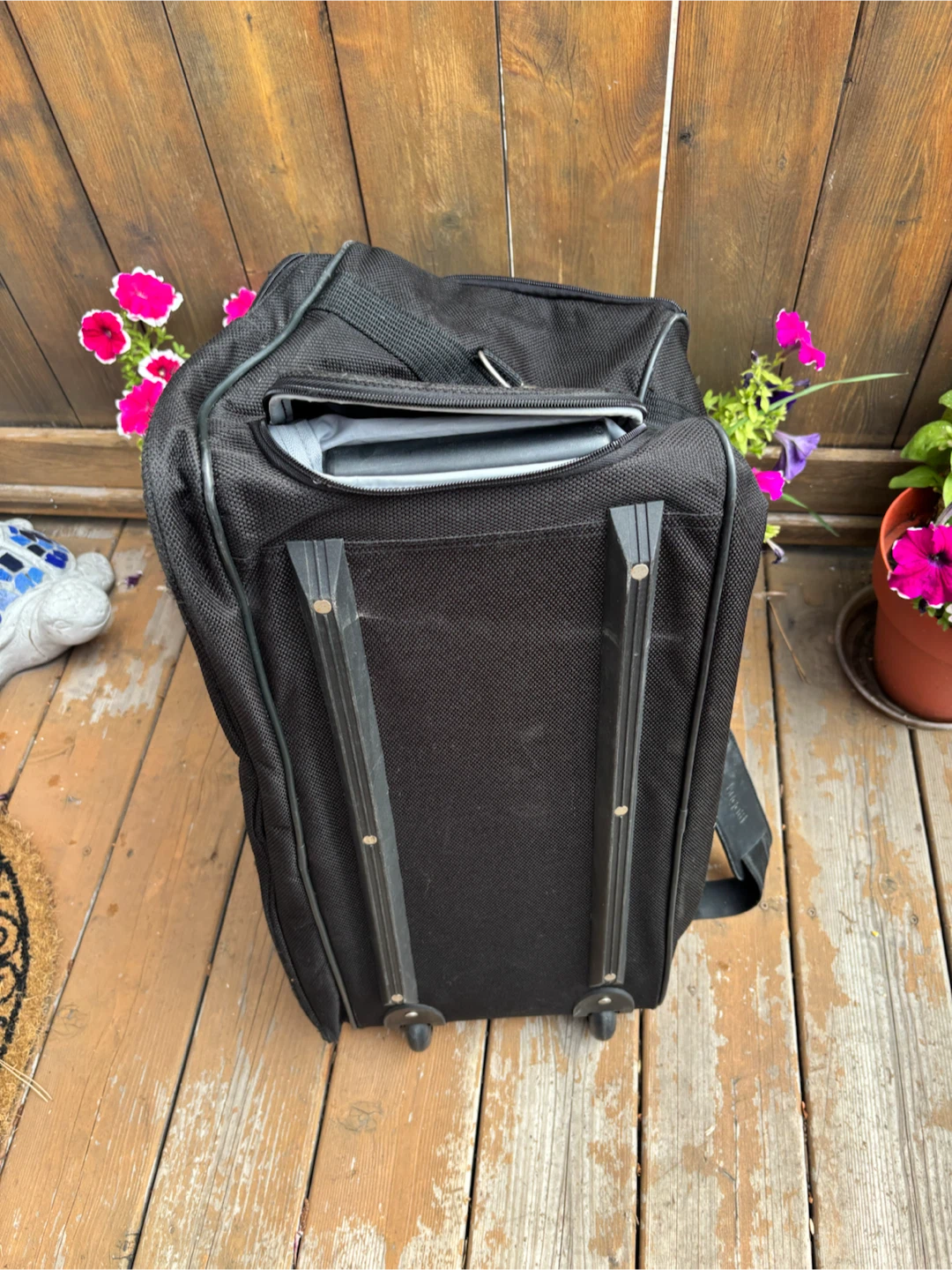 Chaps Black Rolling Duffle Bag - photo 3