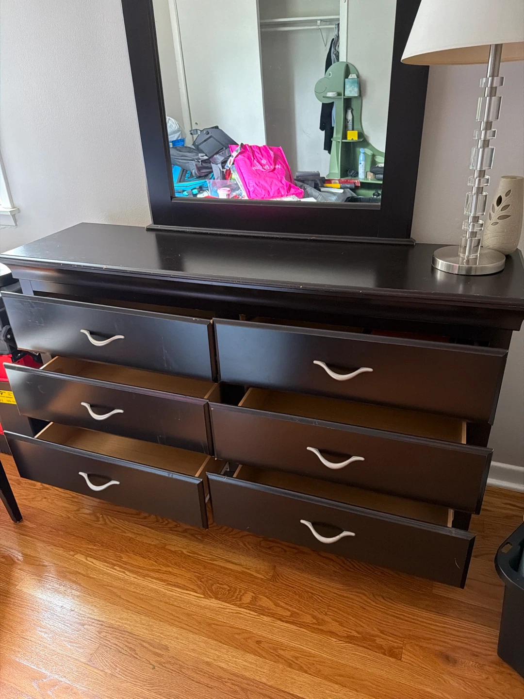 Dark Wood Dresser with Mirror - photo 2