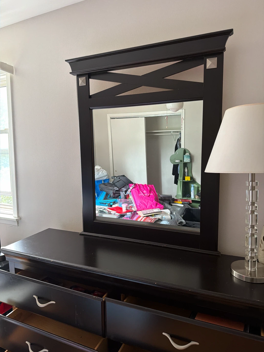 Dark Wood Dresser with Mirror - photo 3