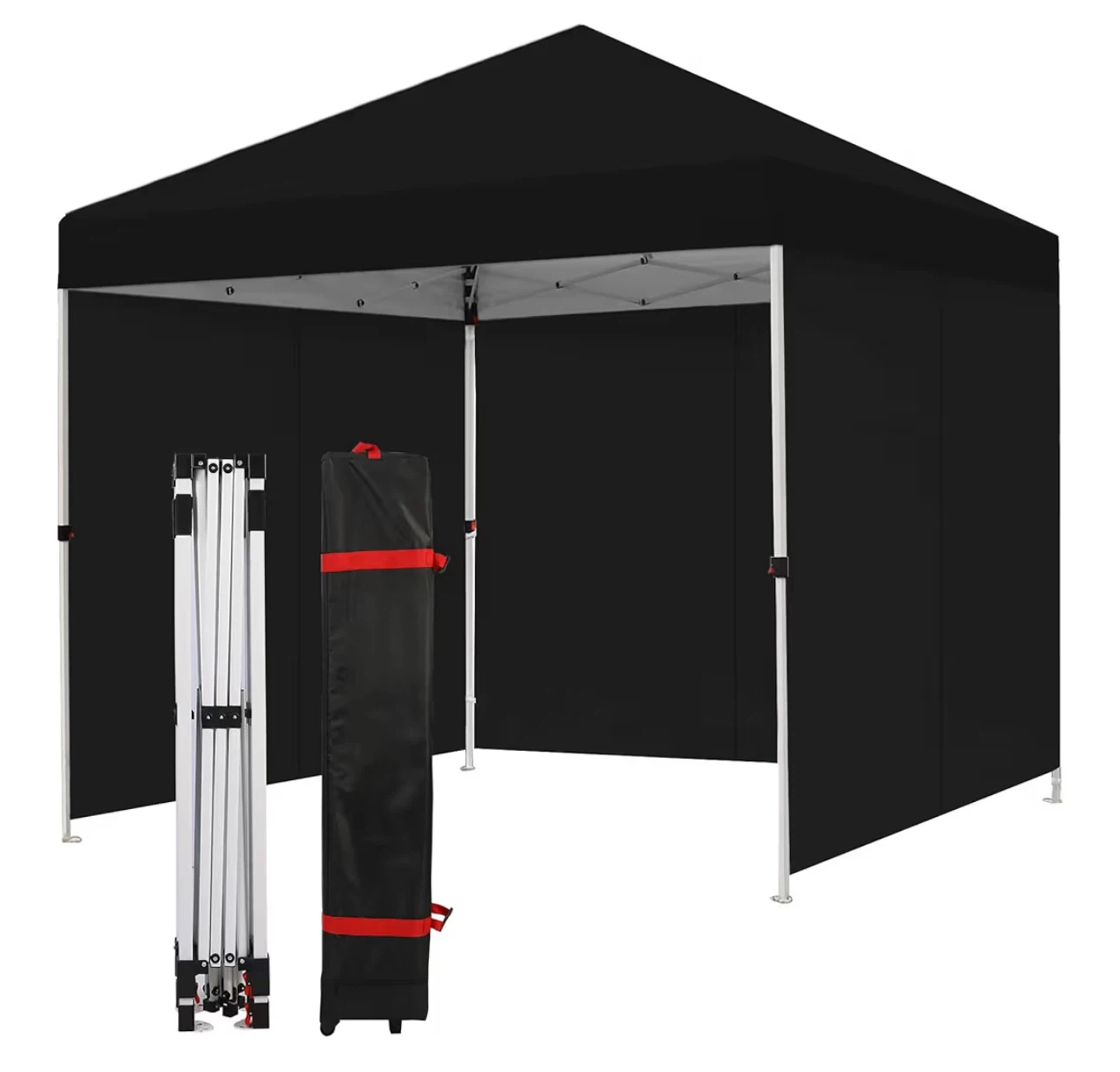 10x10ft Black Pop-Up Canopy Tent with Sidewalls