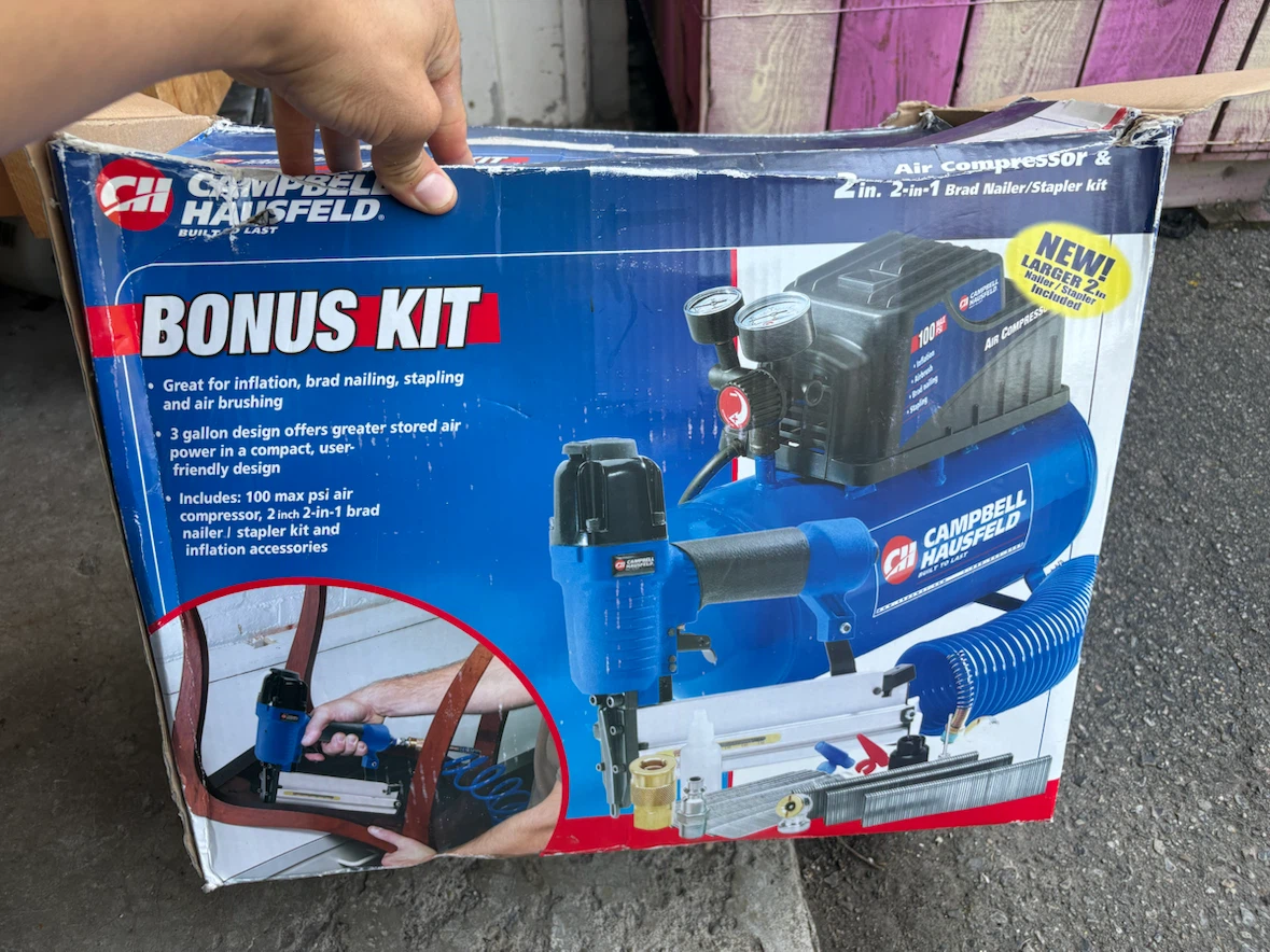 Campbell Hausfeld Air Compressor & 2-in-1 Brad Nailer/Stapler