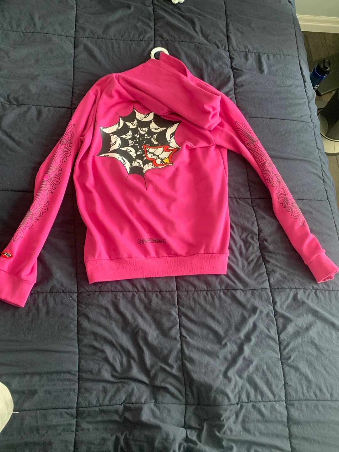 Chrome Hearts Pink Spider Web Hoodie - photo 2