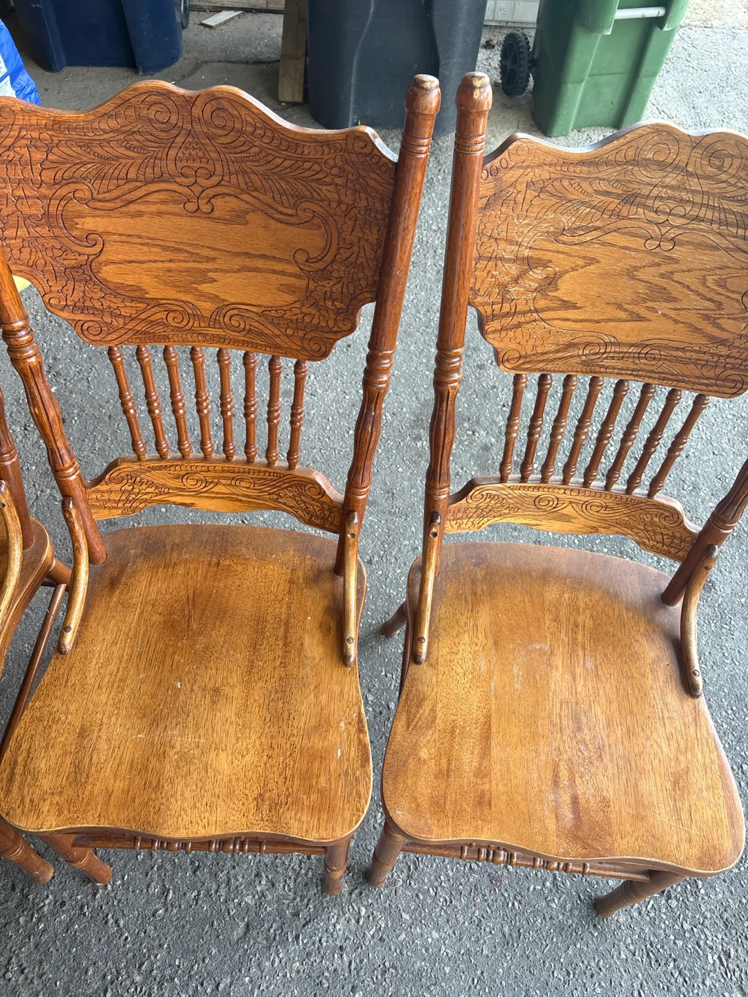 Set of 3 Vintage Wood Dining Chairs - photo 2