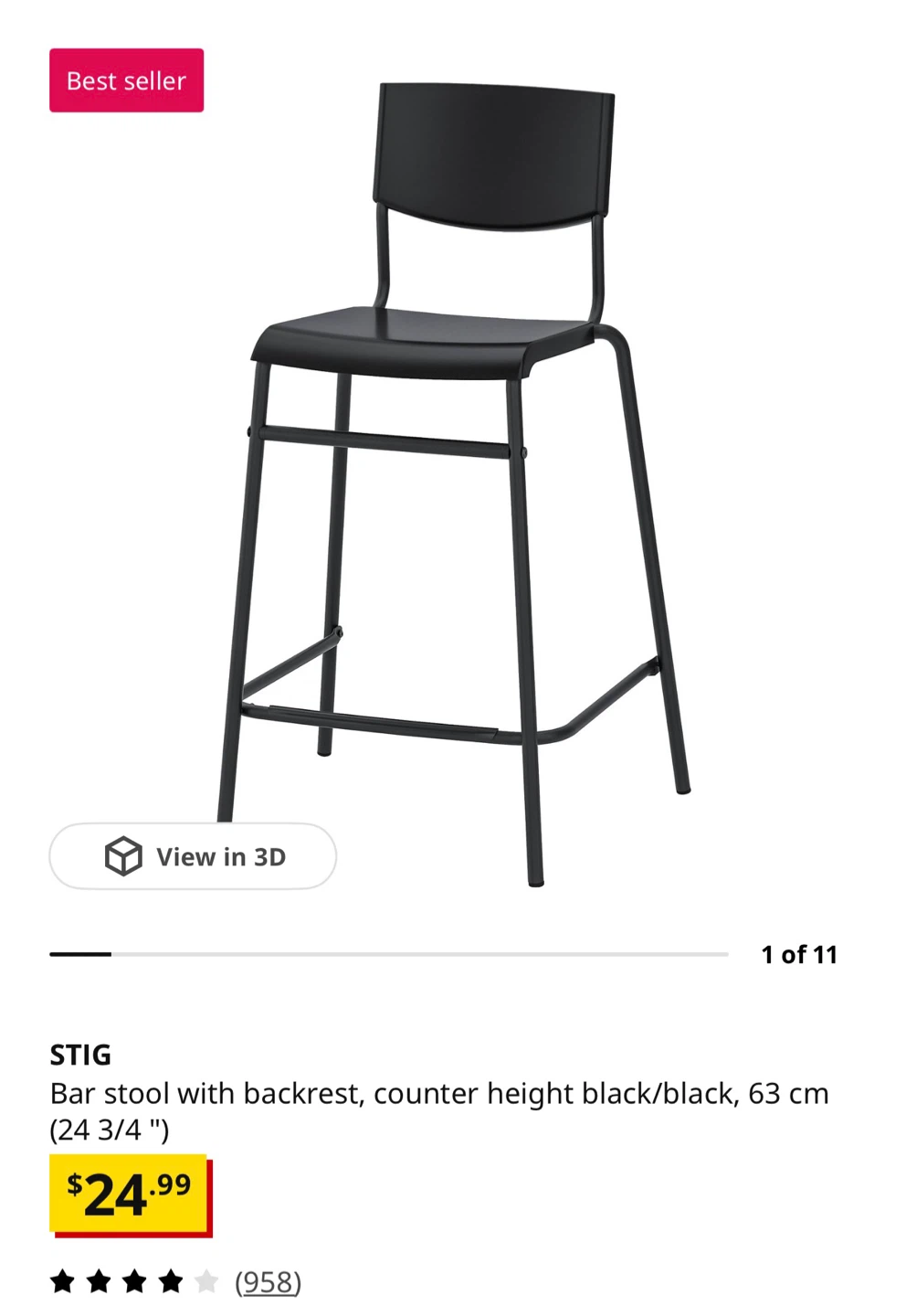 NEW IKEA STIG Bar Stool - photo 3