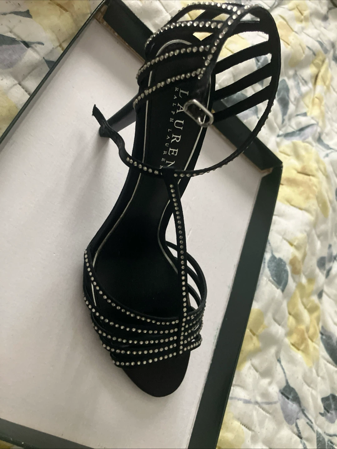 Ralph Lauren Adasia Black Embellished Heels - Size 8.5B - photo 2