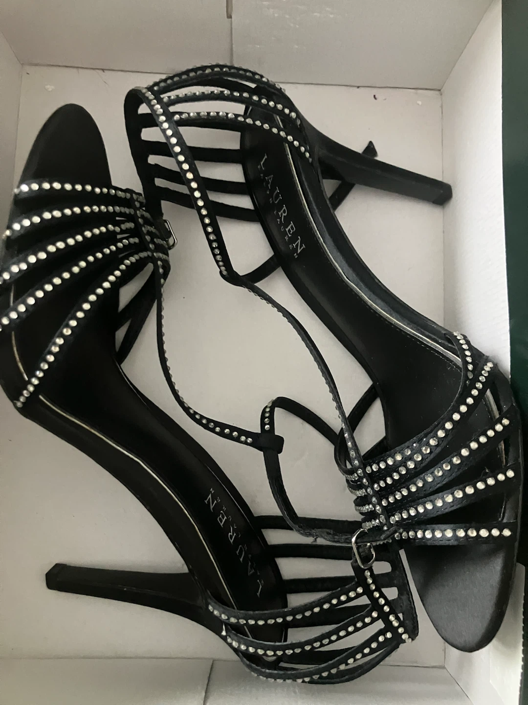 Ralph Lauren Adasia Black Embellished Heels - Size 8.5B - photo 3