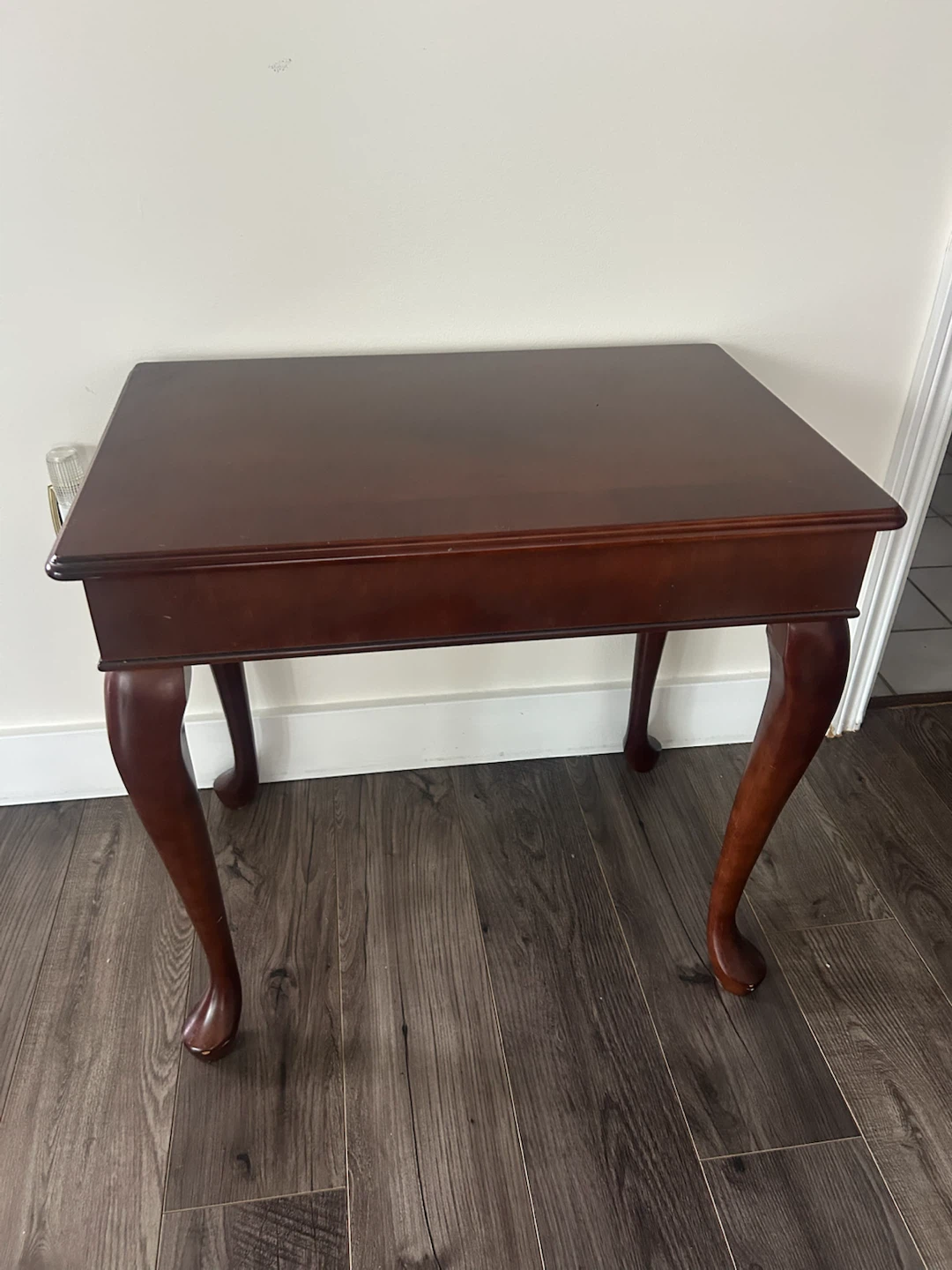 Wooden Side Table with Cabriole Legs