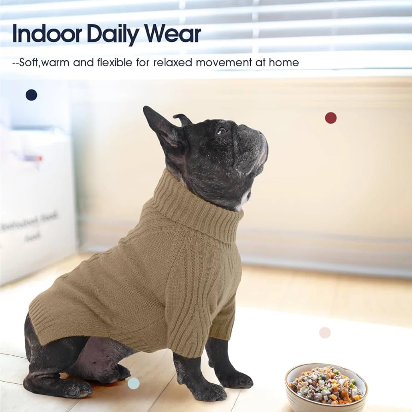 Turtleneck Dog Sweater, Thermal Knitted Sweater for Small Dogs - photo 5