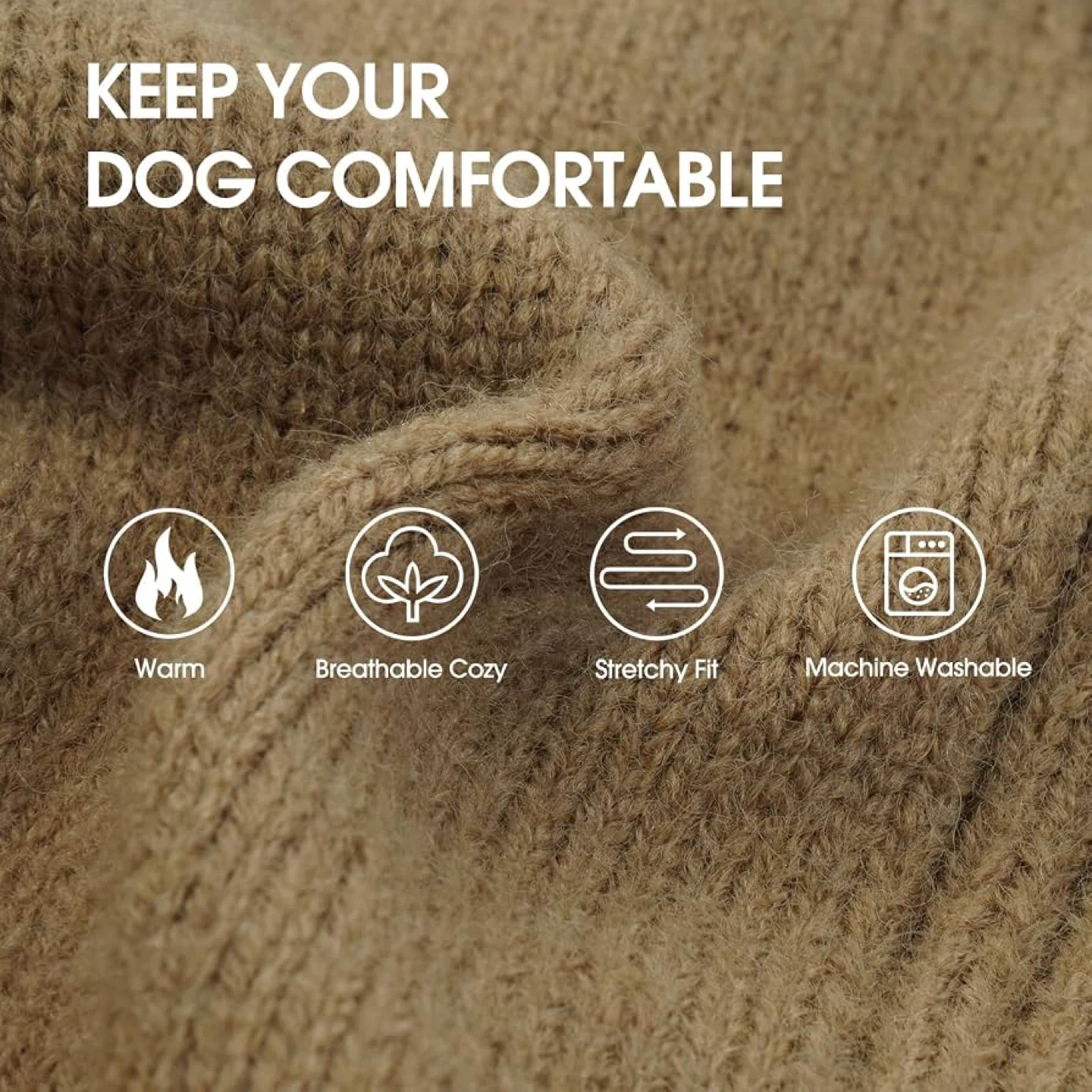 Turtleneck Dog Sweater, Thermal Knitted Sweater for Small Dogs - photo 3