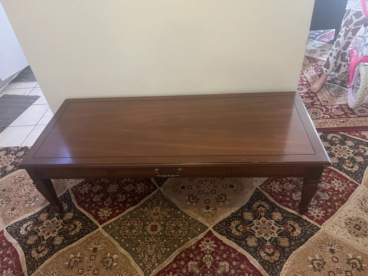 Wooden Coffee Table with Drawer - photo 3
