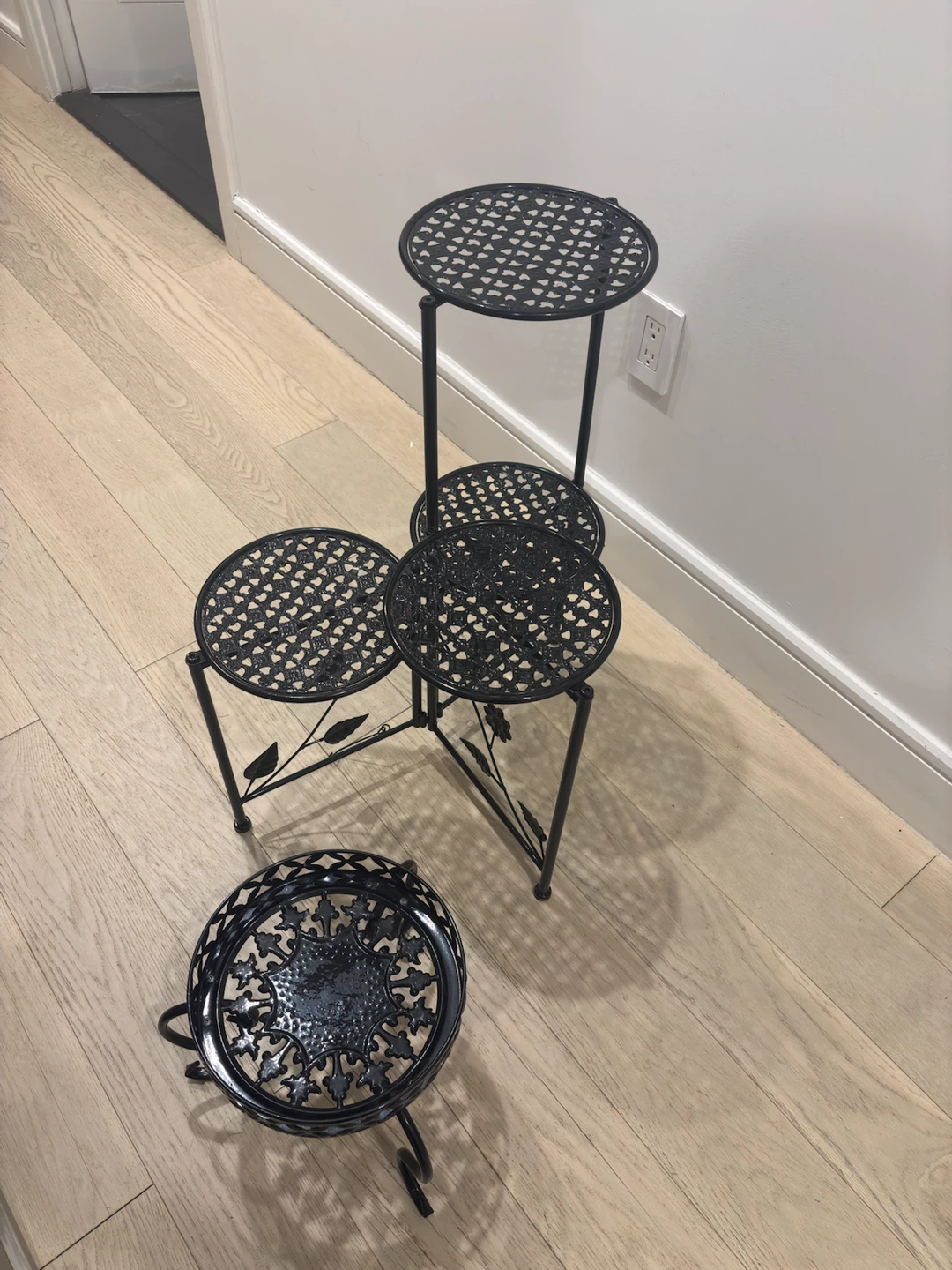 Black Metal Tiered Plant Stand - photo 5