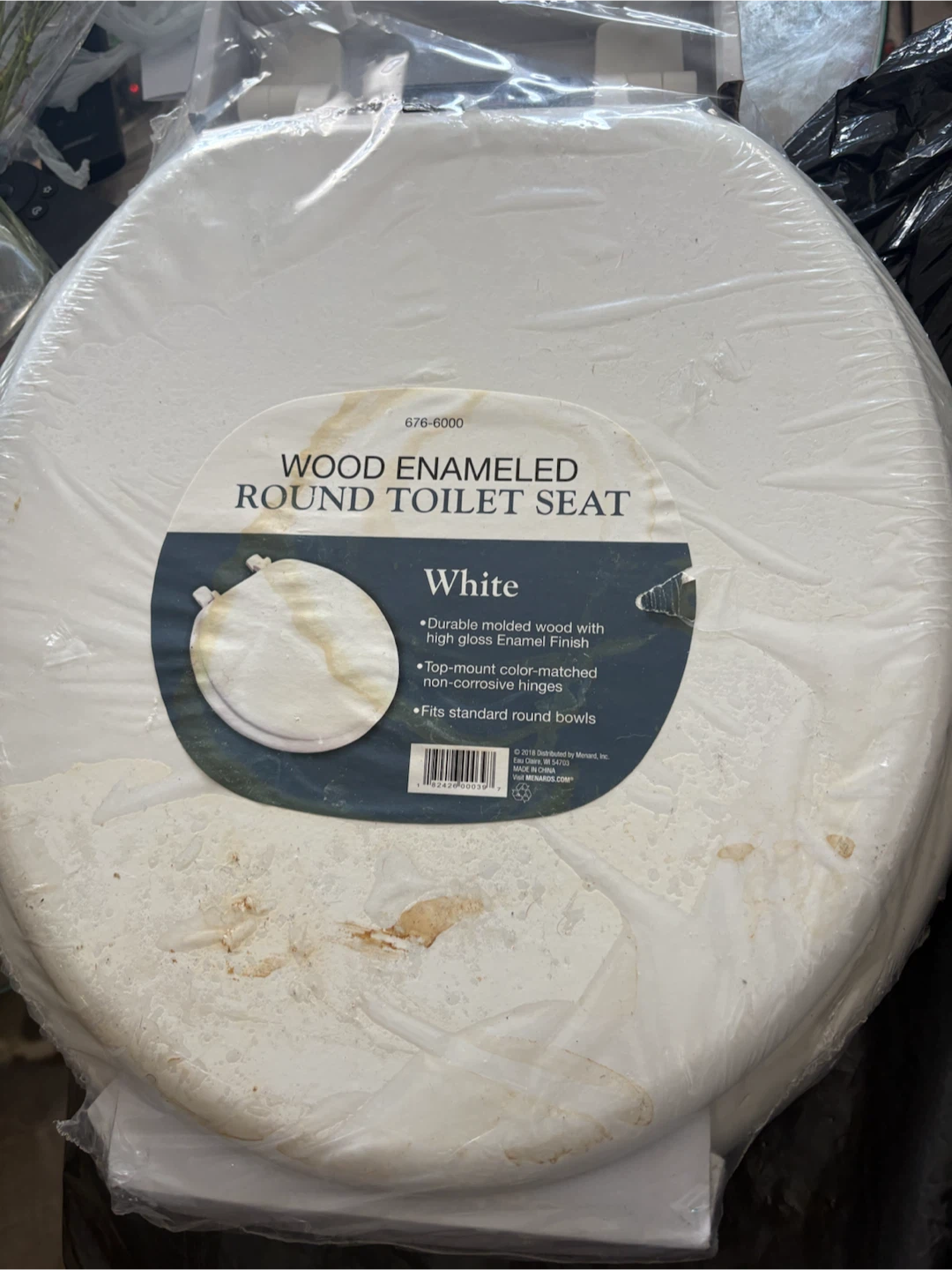 Designer's Image Wood Enameled Round Toilet Seat - White