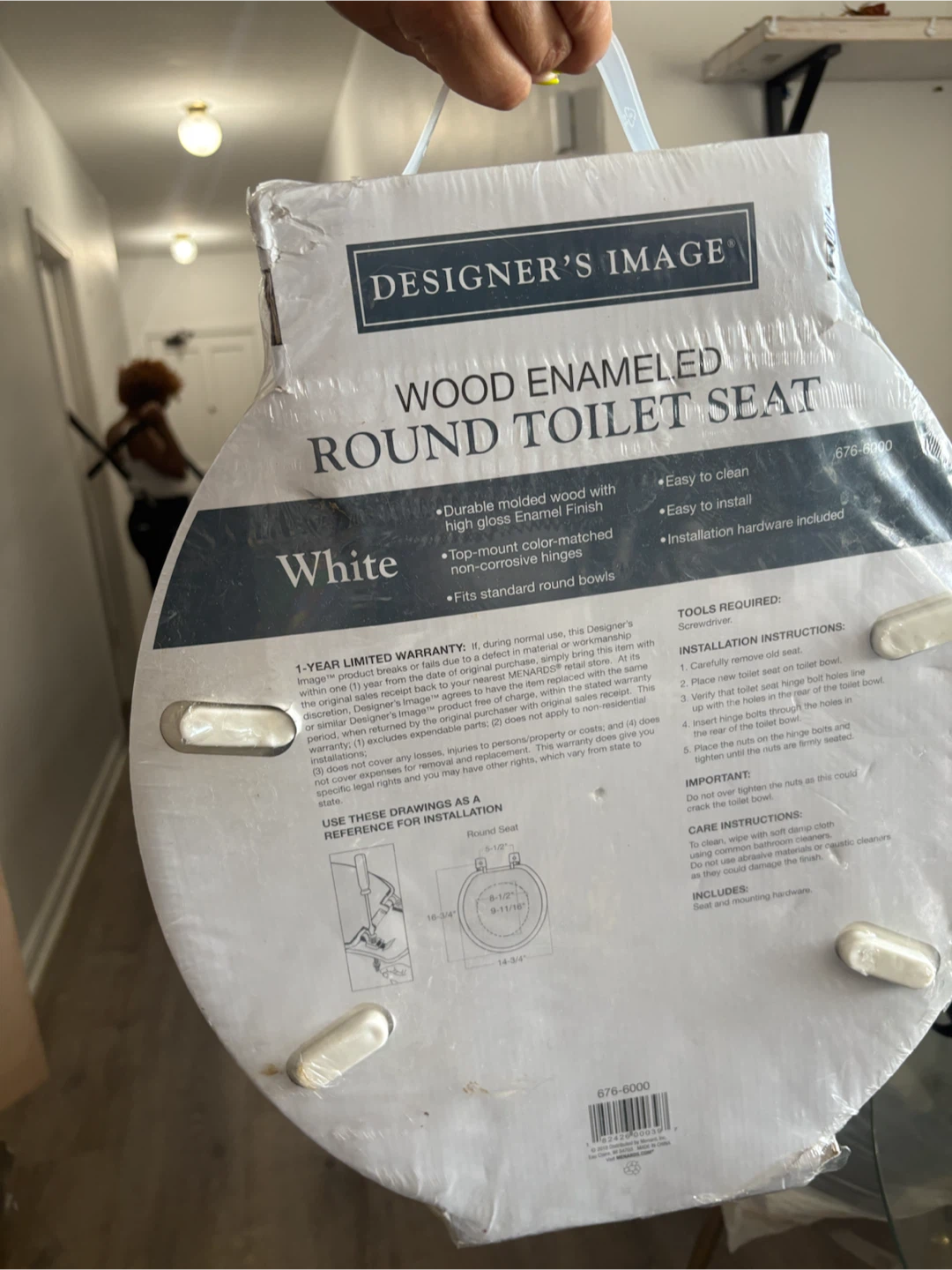 Designer's Image Wood Enameled Round Toilet Seat - White - photo 2