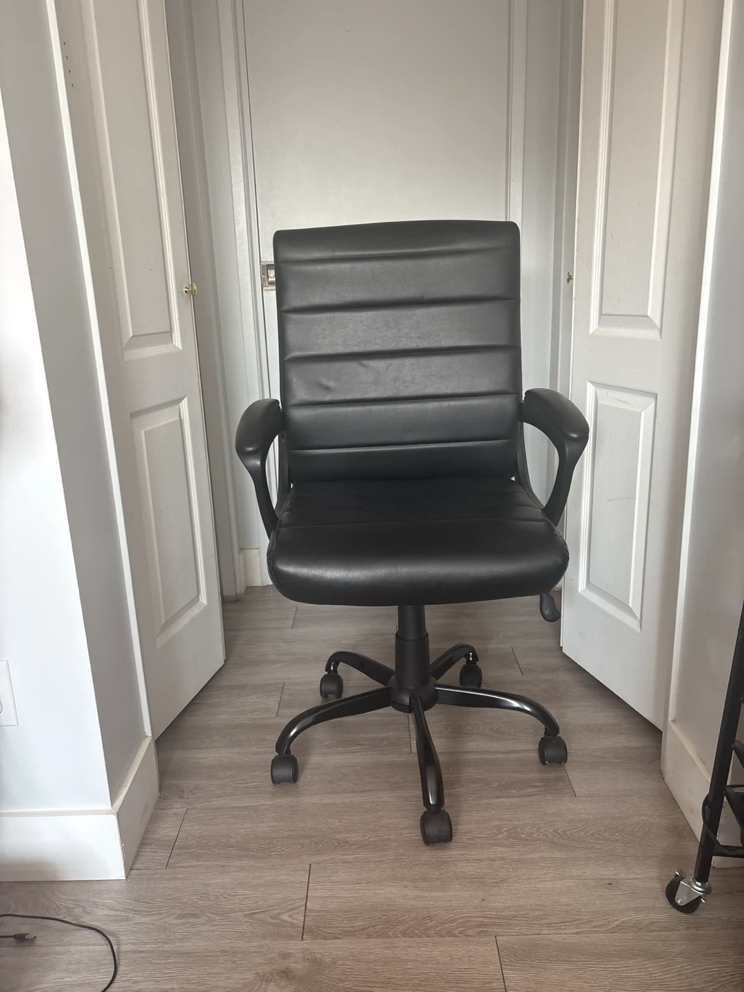Black Faux Leather Office Chair