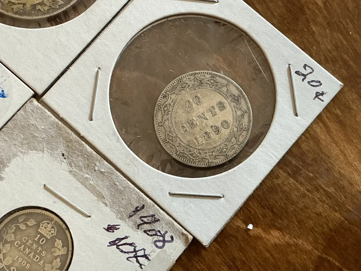 Antique CANADIAN Coins 1890 20c, 1902 5c, 1908 10c, 1916 50c - photo 3