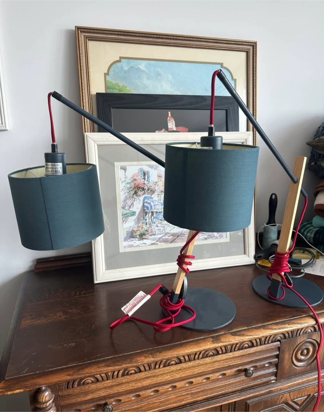 Desk Lamps with Red Cords
