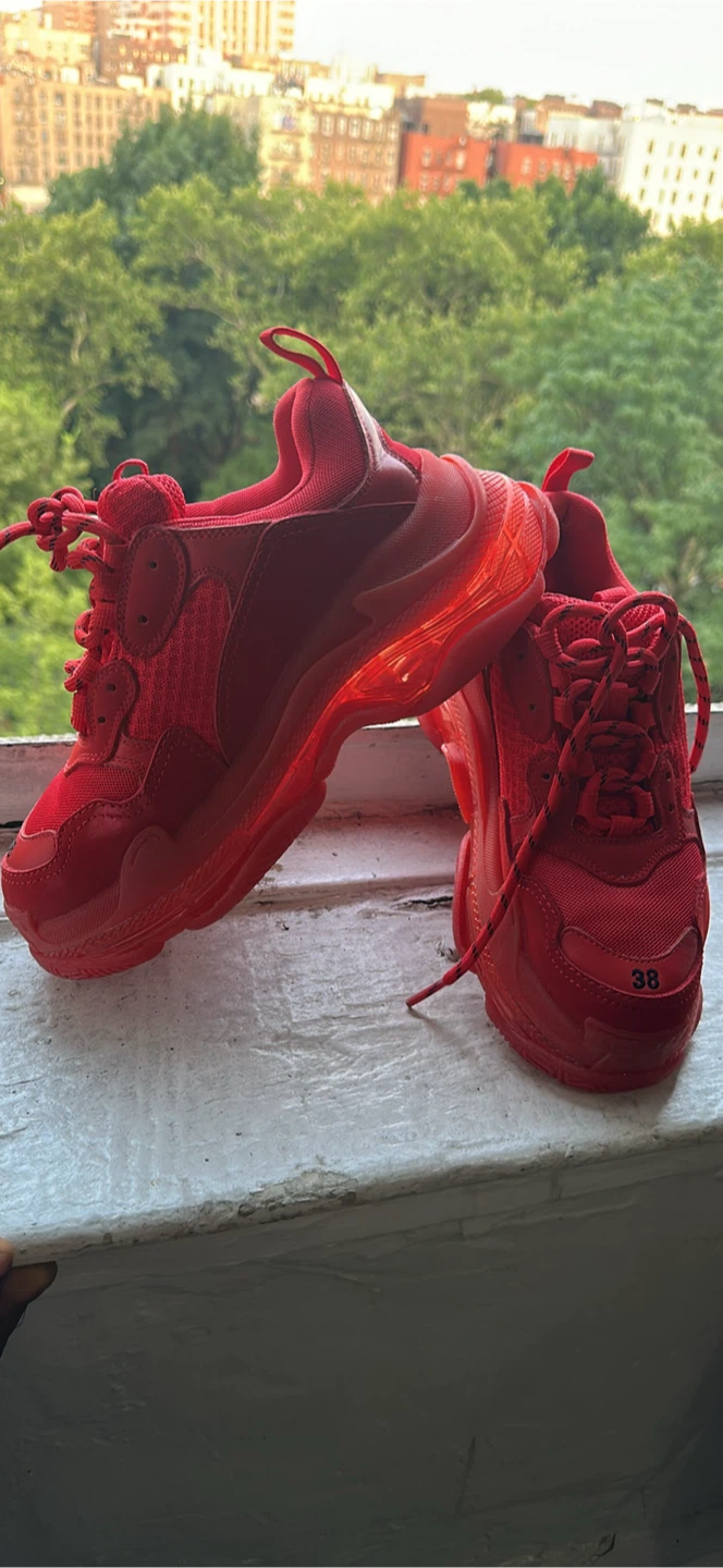 Red Balenciaga Triple S Sneakers - photo 2