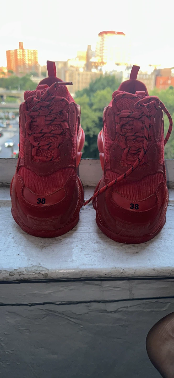 Red Balenciaga Triple S Sneakers - photo 3
