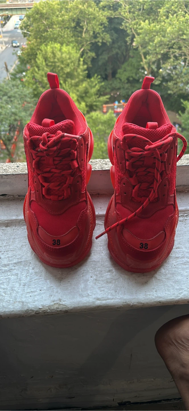 Red Balenciaga Triple S Sneakers - photo 4