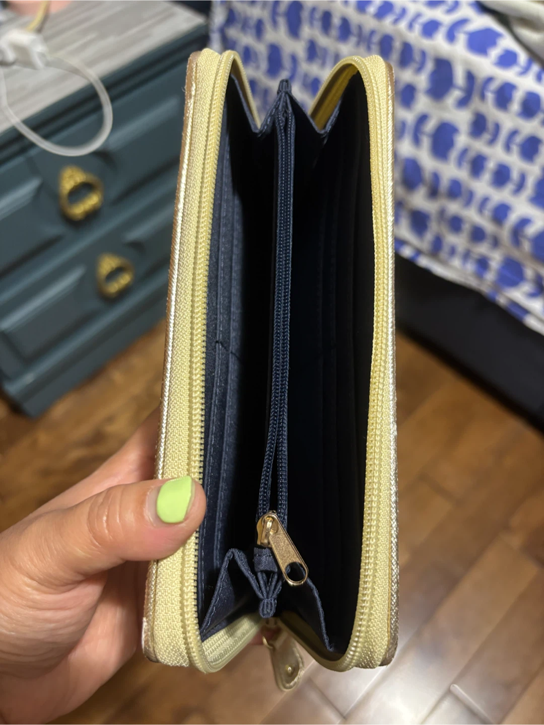 Gold Textured Zip-Around Wallet - photo 2