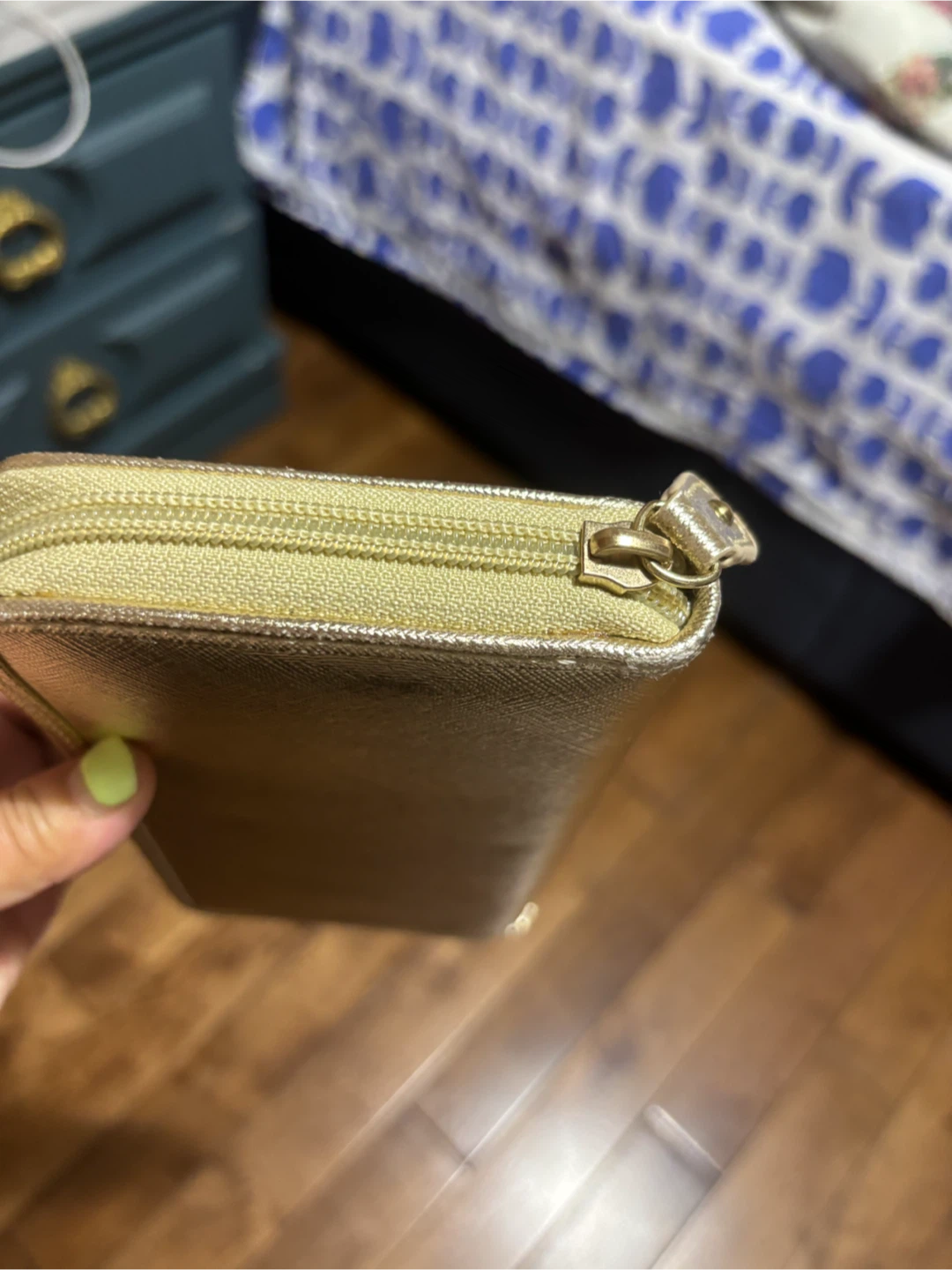 Gold Textured Zip-Around Wallet - photo 4